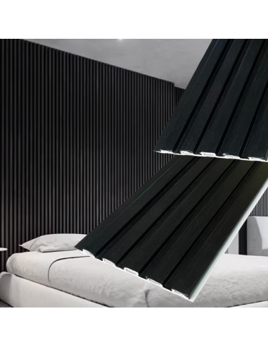 Wall Panel Interior Slim - Negro (Caja 10Unid) 240*15,5*0,9