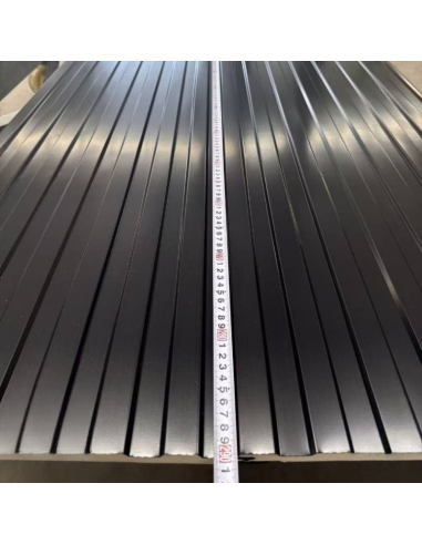 Siding Metálico Negro Ranurado 290*38 a 16mm