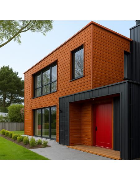 Siding Metálico Caoba 3 Líneas 290*38 a 16mm