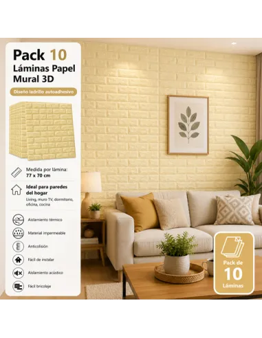 Pack 10 Láminas Papel Mural Caqui 77*70 a 3mm