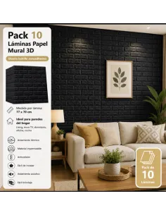 Pack 10 Láminas Papel Mural Negro 77*70 a 3mm 2