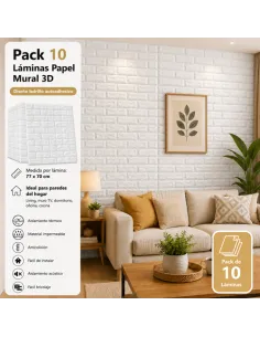 Pack 10 Láminas Papel Mural Blanco 77*70 a 3mm 2