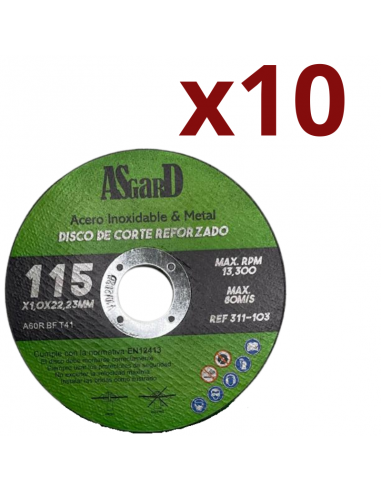 Disco Corte Metal 4" 1/2 x 1mm - 10unid Green